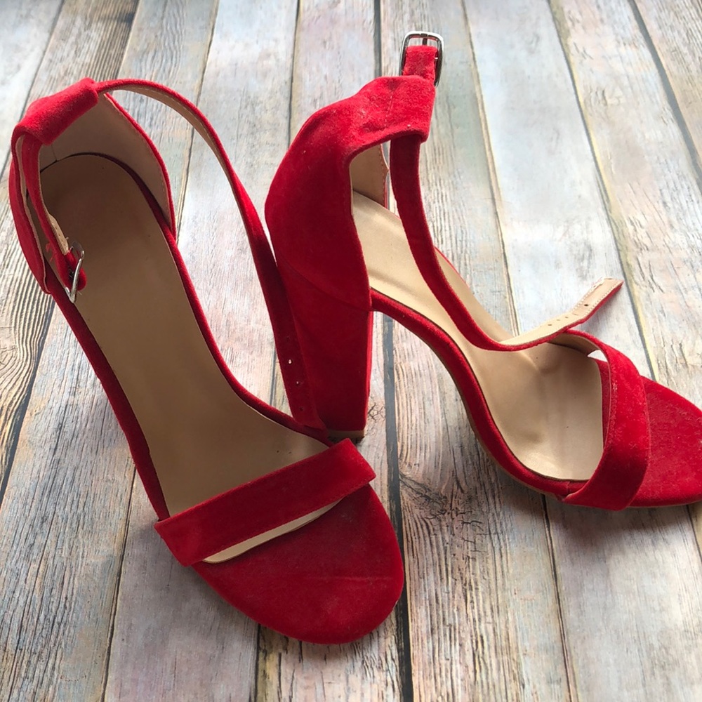 Red Suede Strappy Sandal